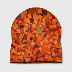 Шапка Оранжевые кубы в абстракции, цвет: 3D-принт