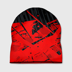 Шапка Красные брызги на черном фоне, цвет: 3D-принт