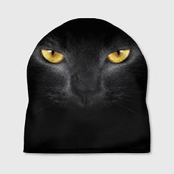 Шапка Чёрная кошка с оранжевыми глазами, цвет: 3D-принт