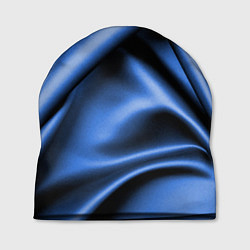 Шапка Складки гладкой синей ткани