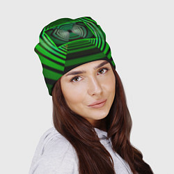 Шапка Зелёный туннель - оптическая иллюзия, цвет: 3D-принт — фото 2