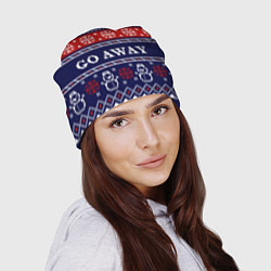 Шапка Уходите - новогодний свитер, цвет: 3D-принт — фото 2