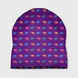 Шапка Разноцветные слоны, цвет: 3D-принт