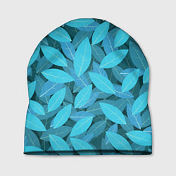 Шапка Бирюзовые листья, цвет: 3D-принт