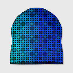 Шапка Сине-зеленый геометрический узор, цвет: 3D-принт