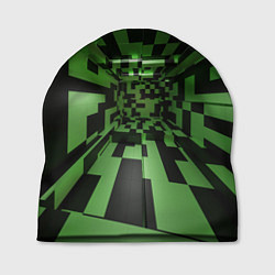 Шапка Чёрно-зелёный геометрический коридор, цвет: 3D-принт