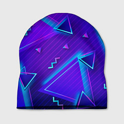 Шапка Неоновые треугольники геометрические, цвет: 3D-принт