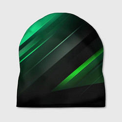 Шапка Black green abstract, цвет: 3D-принт