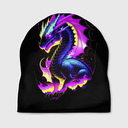Шапка Неоновый космический дракон, цвет: 3D-принт