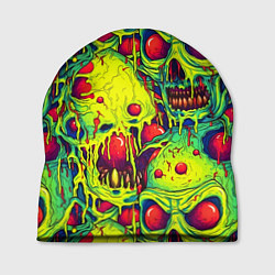Шапка Зеленые психоделические черепа, цвет: 3D-принт