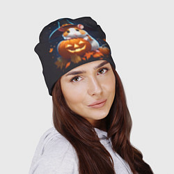 Шапка Хомяк в шляпе ведьмы и тыква на Хэллоуин, цвет: 3D-принт — фото 2