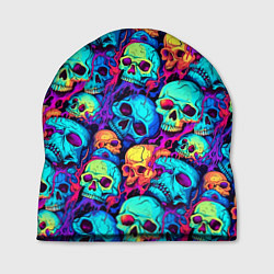 Шапка Яркие кислотные черепа, цвет: 3D-принт