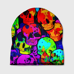 Шапка Паттерн из черепов - поп-арт - мода, цвет: 3D-принт