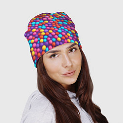 Шапка Паттерн разноцветные шарики - нейросеть, цвет: 3D-принт — фото 2