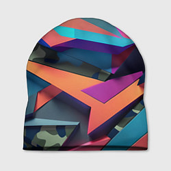 Шапка Камуфляж и цветная геометрия - нейросеть