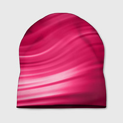 Шапка Абстрактный волнистый узор в красно-розовых тонах, цвет: 3D-принт