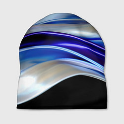 Шапка Абстрактные волны синего оттенка