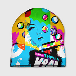 Шапка Girls face - pop art