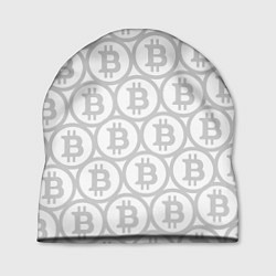 Шапка Биткоин патерн на белом фоне, цвет: 3D-принт
