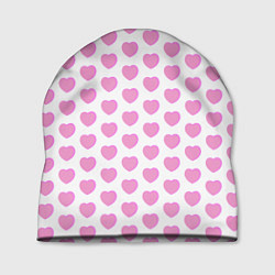 Шапка Нежные розовые сердечки, цвет: 3D-принт