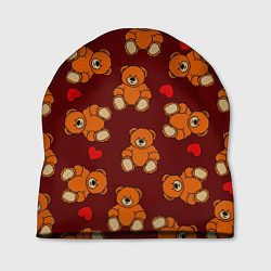 Шапка Игрушечные влюбленные мишки и сердца
