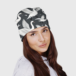 Шапка Стая белых лебедей летящих в небе, цвет: 3D-принт — фото 2