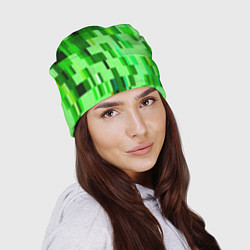 Шапка Зелёный глитч, цвет: 3D-принт — фото 2