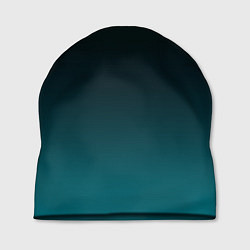 Шапка Чёрно голубой бирюзовый градиент, цвет: 3D-принт
