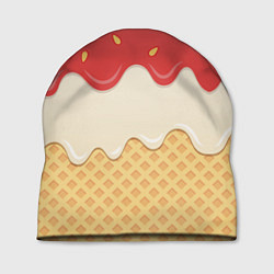 Шапка Клубничное мороженое, цвет: 3D-принт