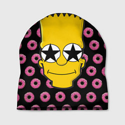Шапка Барт Симпсон на фоне пончиков, цвет: 3D-принт