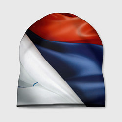Шапка Белая синяя красная абстракция, цвет: 3D-принт