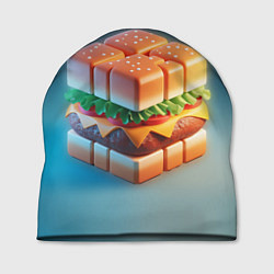 Шапка Абстрактный гамбургер в форме куба, цвет: 3D-принт