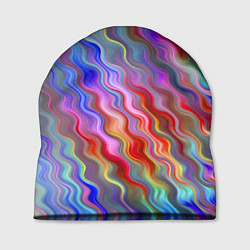 Шапка Волнистые разноцветные линии, цвет: 3D-принт