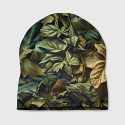 Шапка Реалистичный камуфляж из листьев, цвет: 3D-принт