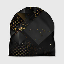 Шапка Золотые ромбы на черной абстракции