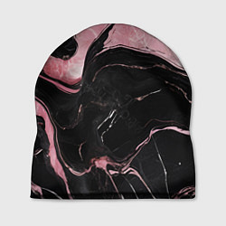 Шапка Черно-розовый мрамор, цвет: 3D-принт