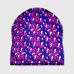 Шапка Фиолетовый узор и чёрная обводка, цвет: 3D-принт