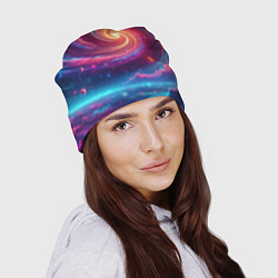 Шапка Яркая неоновая галактика - нейросеть, цвет: 3D-принт — фото 2