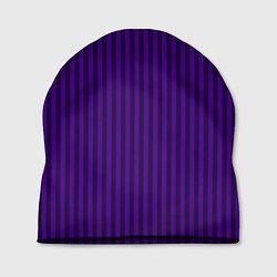 Шапка Яркий фиолетовый в полоску, цвет: 3D-принт