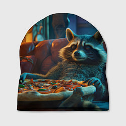 Шапка Енот с пиццей на диване, цвет: 3D-принт