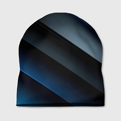 Шапка Темная синяя стильная абстракция на черном фоне