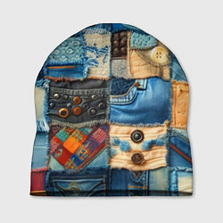 Шапка Vanguard denim patchwork - ai art, цвет: 3D-принт