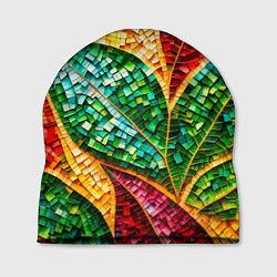 Шапка Яркая мозаика с разноцветным абстрактным узором и