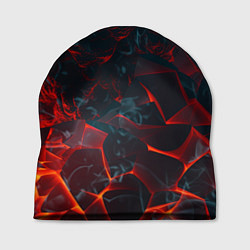 Шапка Темная абстракция с разломом красных плит