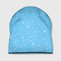 Шапка Снежинки на нежно голубом, цвет: 3D-принт