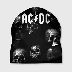 Шапка AC DC - черные черепа, цвет: 3D-принт