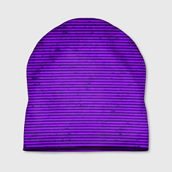 Шапка Сочный фиолетовый в полоску, цвет: 3D-принт