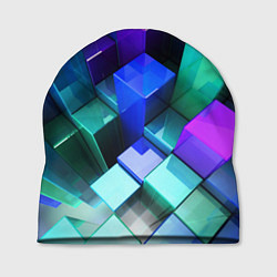 Шапка Неоновые кубы текстура, цвет: 3D-принт