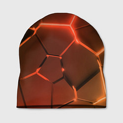 Шапка Оранжевые неоновые плиты в разломе