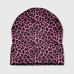 Шапка Шкура леопарда в черно розовую текстуру, цвет: 3D-принт